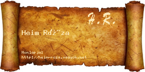 Heim Róza névjegykártya